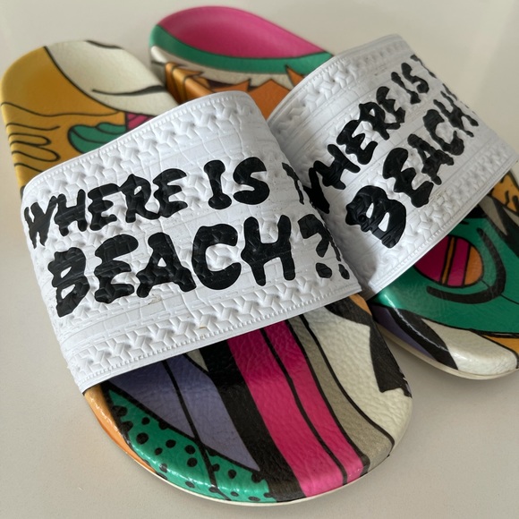 adidas Shoes - Adidas “Where is the Beach?” Slides